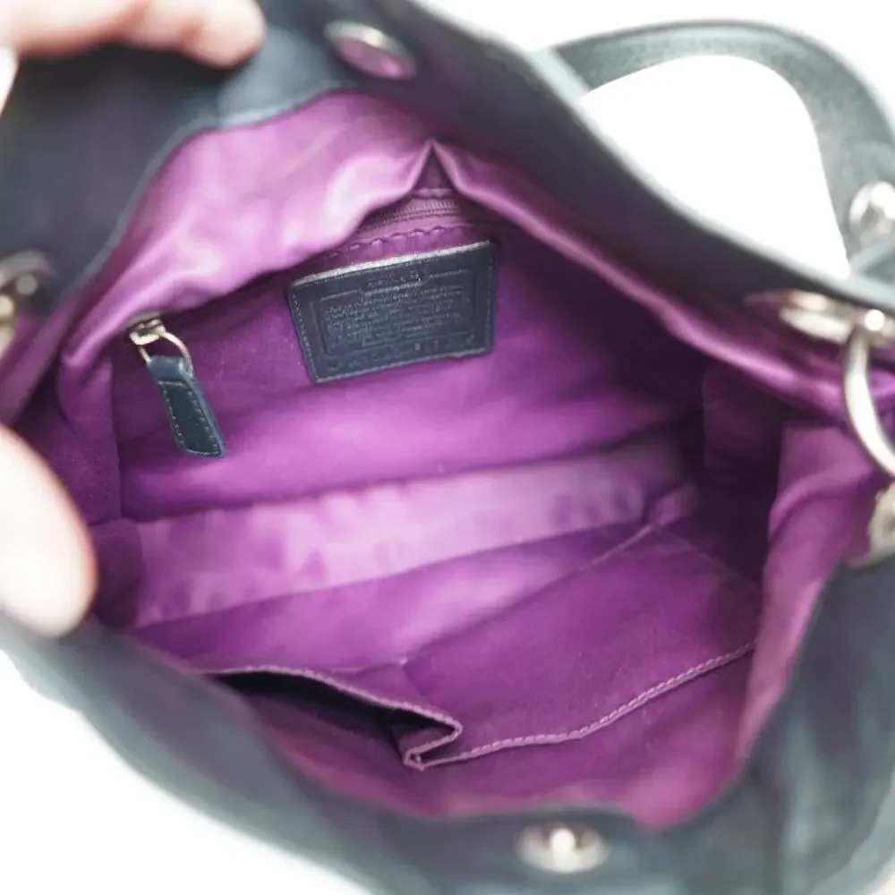 Coach Black Leather Pleated Shoulder Bag